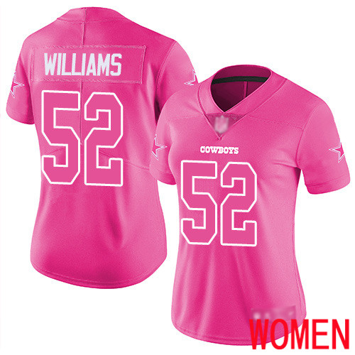 Women Dallas Cowboys Limited Pink Connor Williams #52 Rush Fashion NFL Jersey->dallas cowboys->NFL Jersey